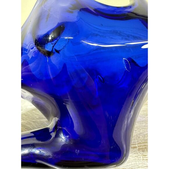 Vintage Cobalt Blue Blown Glass Swan Candy Dish MCM Decorative - Picture 11 of 14